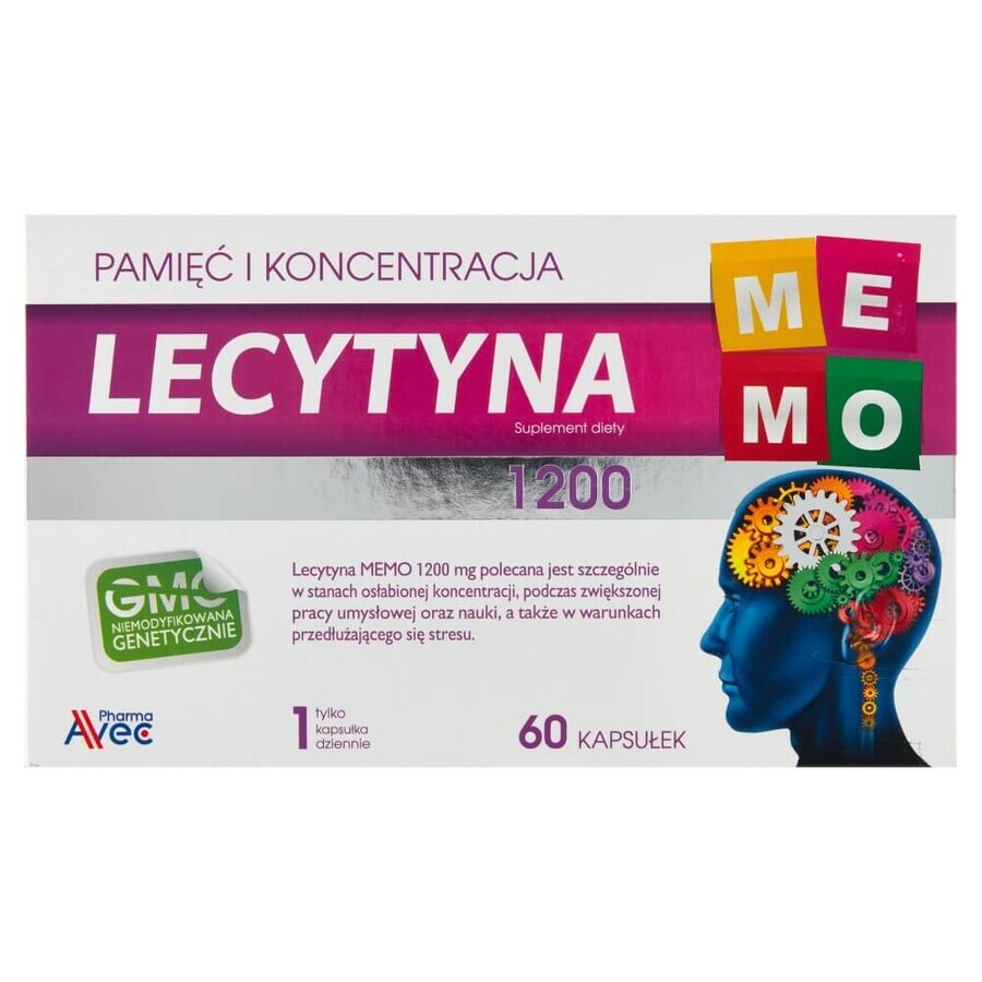 MEMO Lecithin 1200 mg, 60 capsules