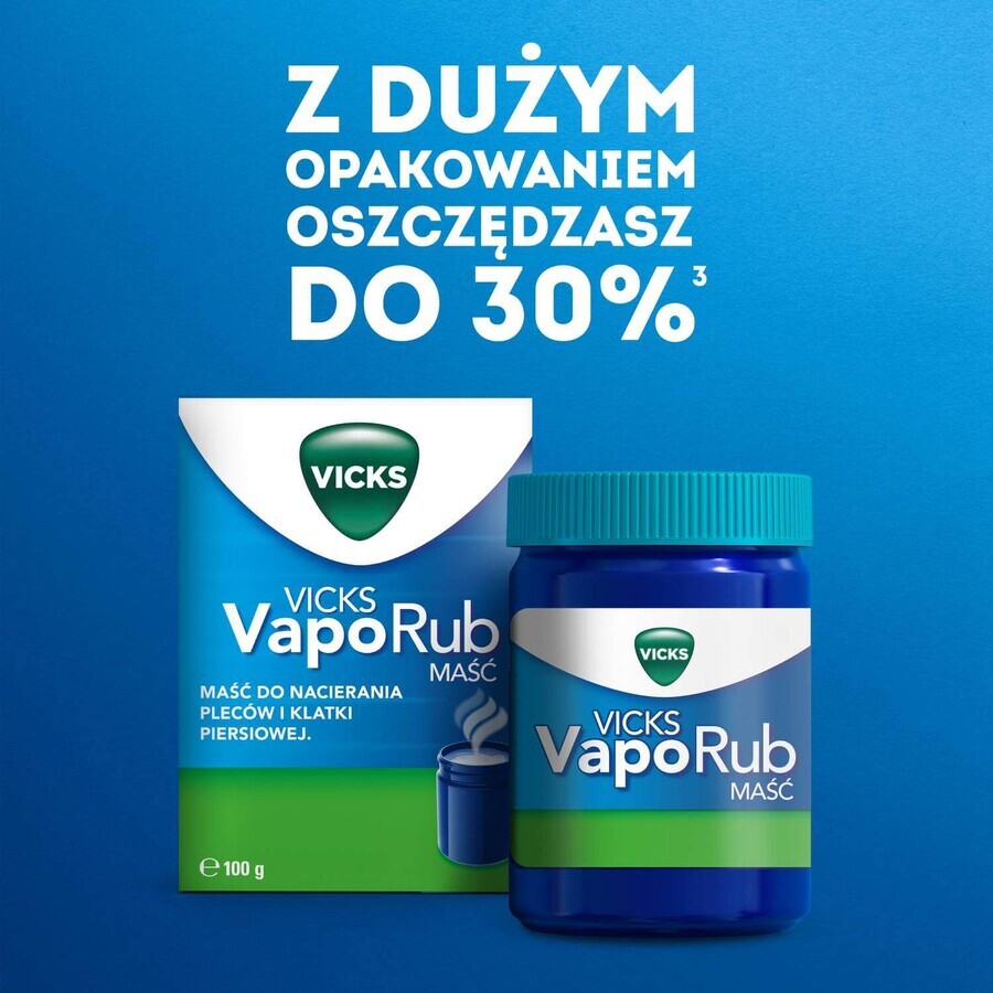 Vicks VapoRub, pomada para niños a partir de 5 años y adultos, 100 g