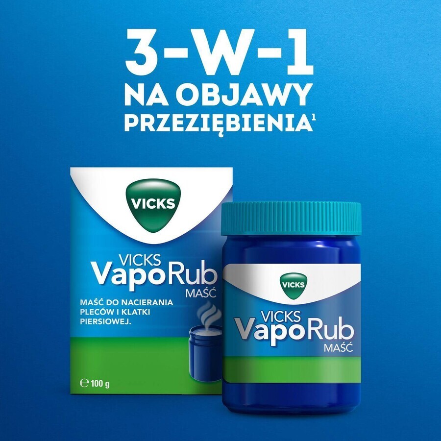 Vicks VapoRub, pomada para niños a partir de 5 años y adultos, 100 g