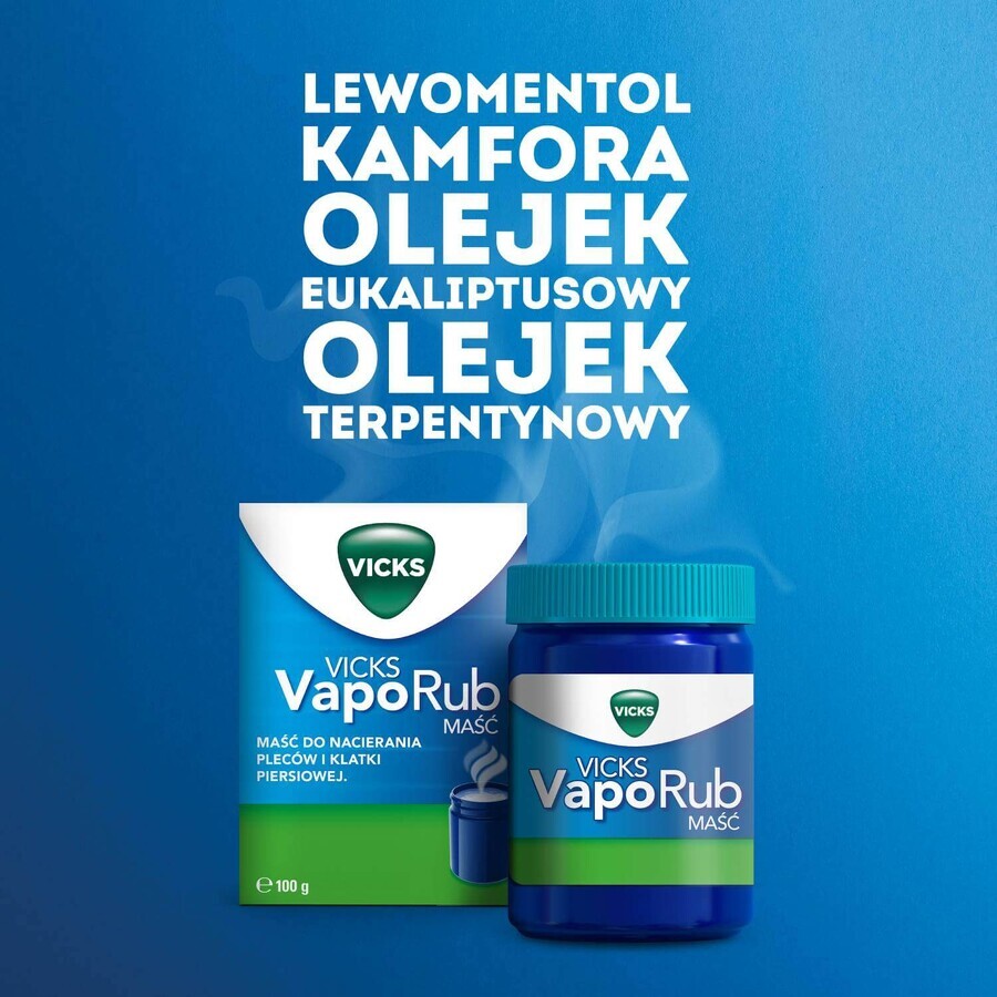 Vicks VapoRub, pomada para niños a partir de 5 años y adultos, 100 g