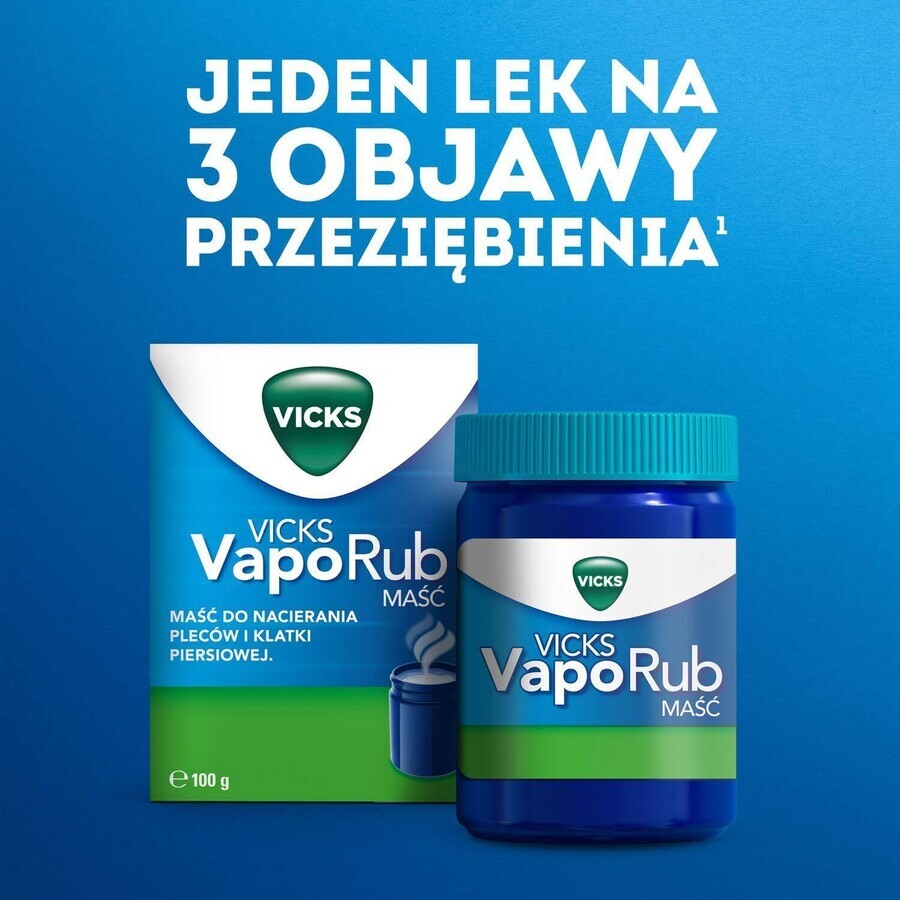 Vicks VapoRub, pomada para niños a partir de 5 años y adultos, 100 g