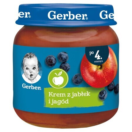 Gerber, Postre, crema de manzana y bayas, a partir de 4 meses, 125 g