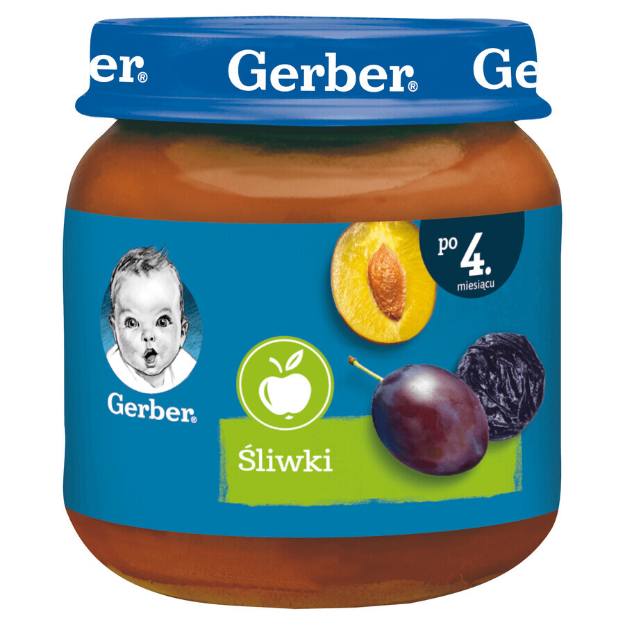 Gerber Postre, ciruelas, después de 4 meses, 125 g