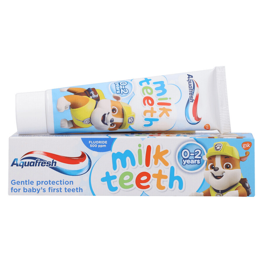 Aquafresh Milk Teeth, pasta dentífrica para niños, 0-2 años, 50 ml