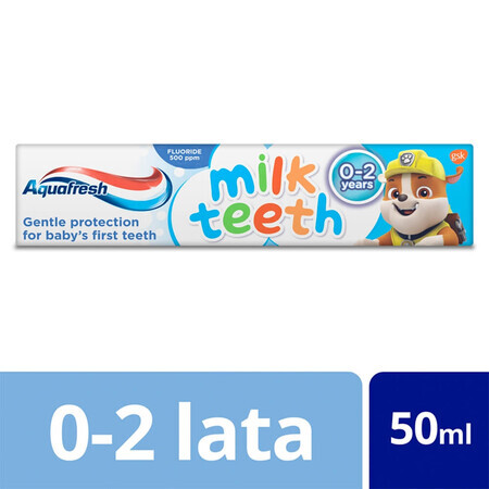 Aquafresh Milk Teeth, pasta dentífrica para niños, 0-2 años, 50 ml