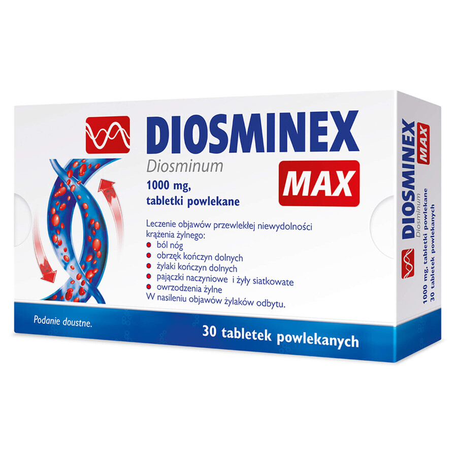 Diosminex Max 1000 mg, 30 filmomhulde tabletten