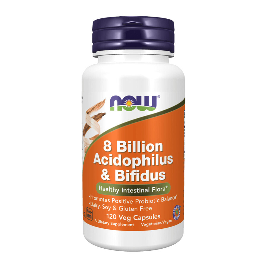 Now Foods 8 Billion Acidophilus & Bifidus, 120 cápsulas