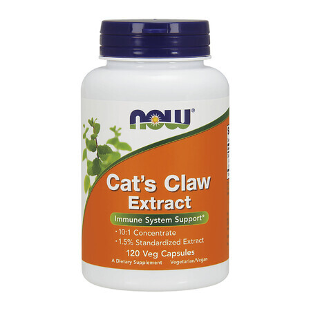 Now Foods, Extract de gheară de pisică, gheară de pisică, 120 capsule