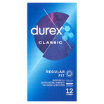 Durex Classic, preservativos clásicos lisos, 12 piezas