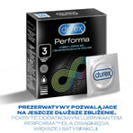 Durex Performa, condooms met verlengend glijmiddel, 3 stuks