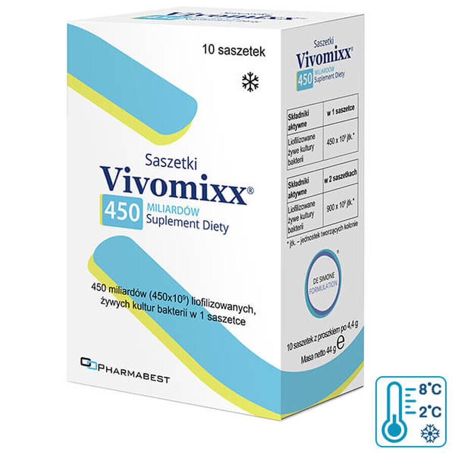 Vivomixx Sobres 450 mil millones, polvo para suspensión oral, 10 sobres