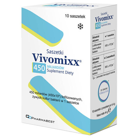 Vivomixx Sobres 450 mil millones, polvo para suspensión oral, 10 sobres