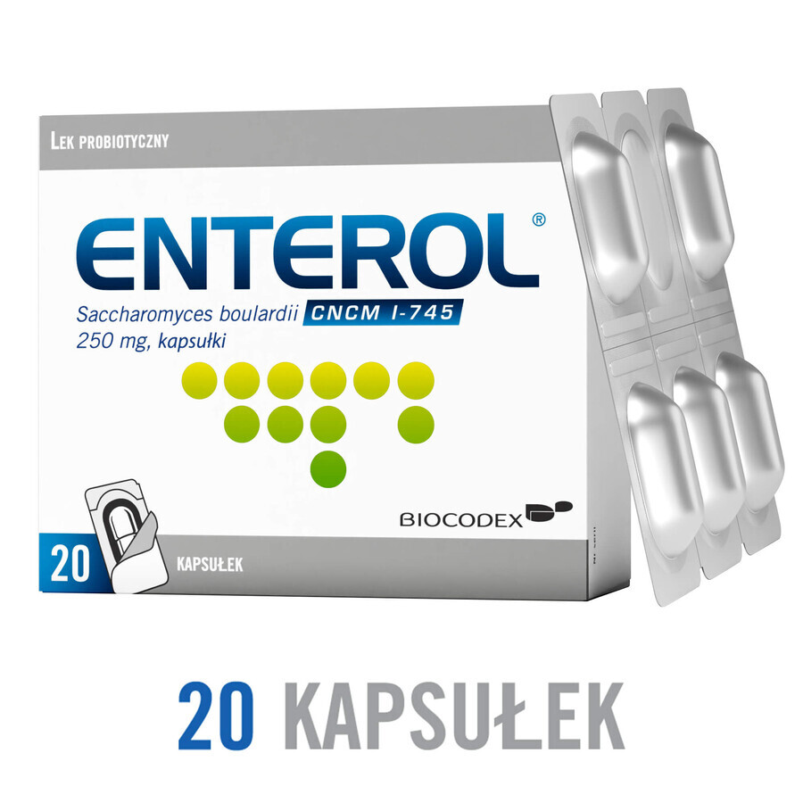 Enterol, 250 mg, 20 cápsulas