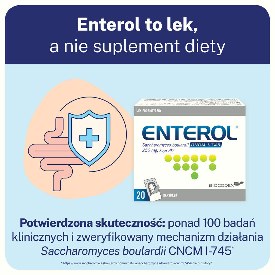 Enterol, 250 mg, 20 cápsulas