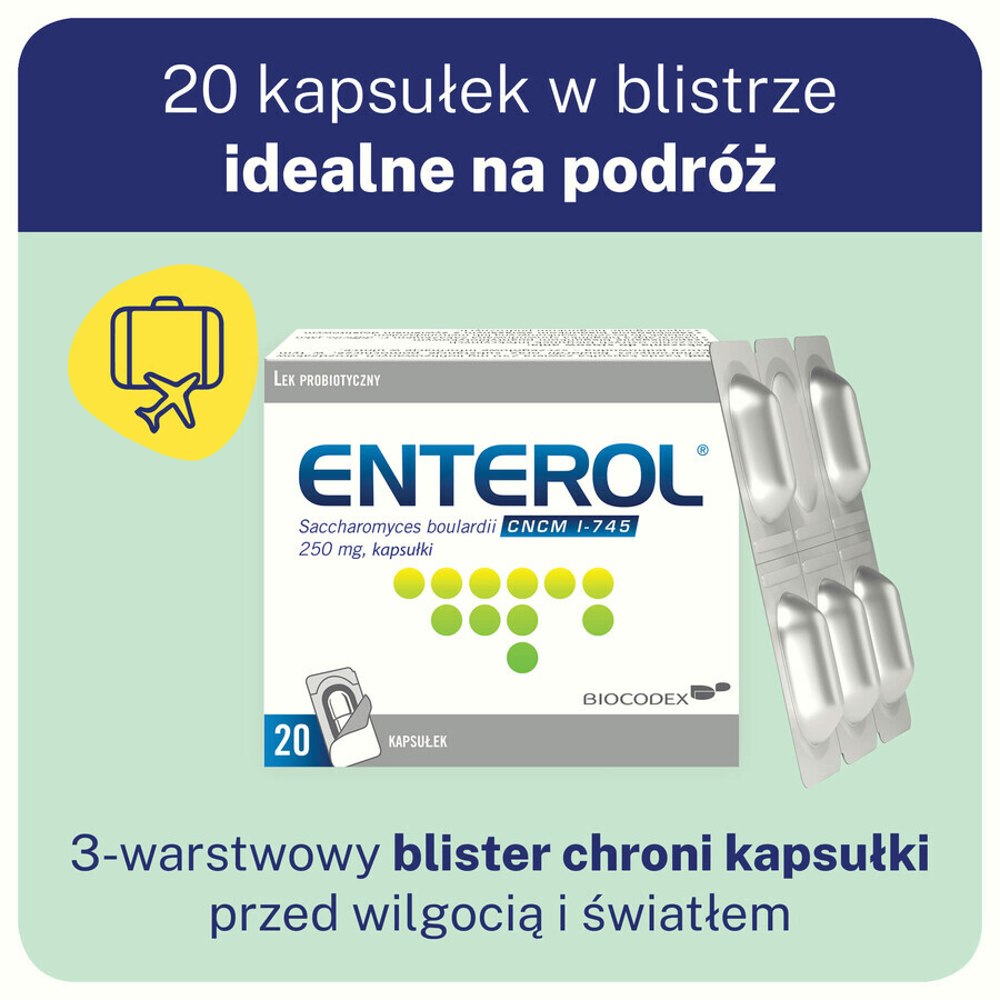 Enterol, 250 mg, 20 cápsulas