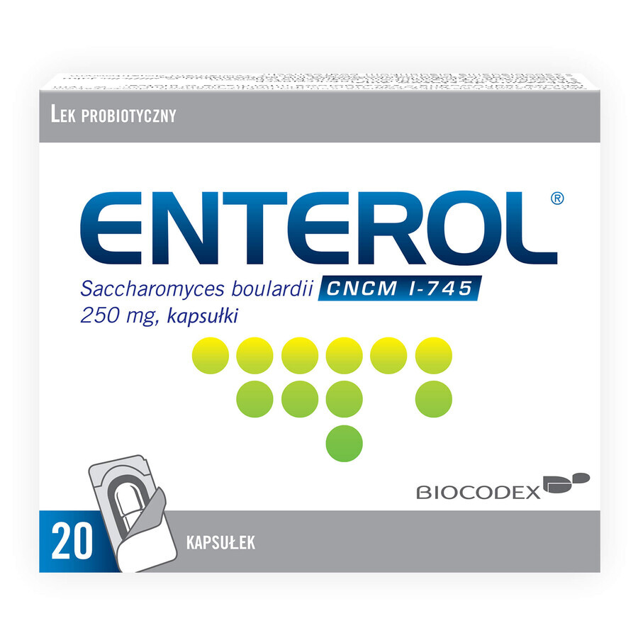 Enterol, 250 mg, 20 cápsulas