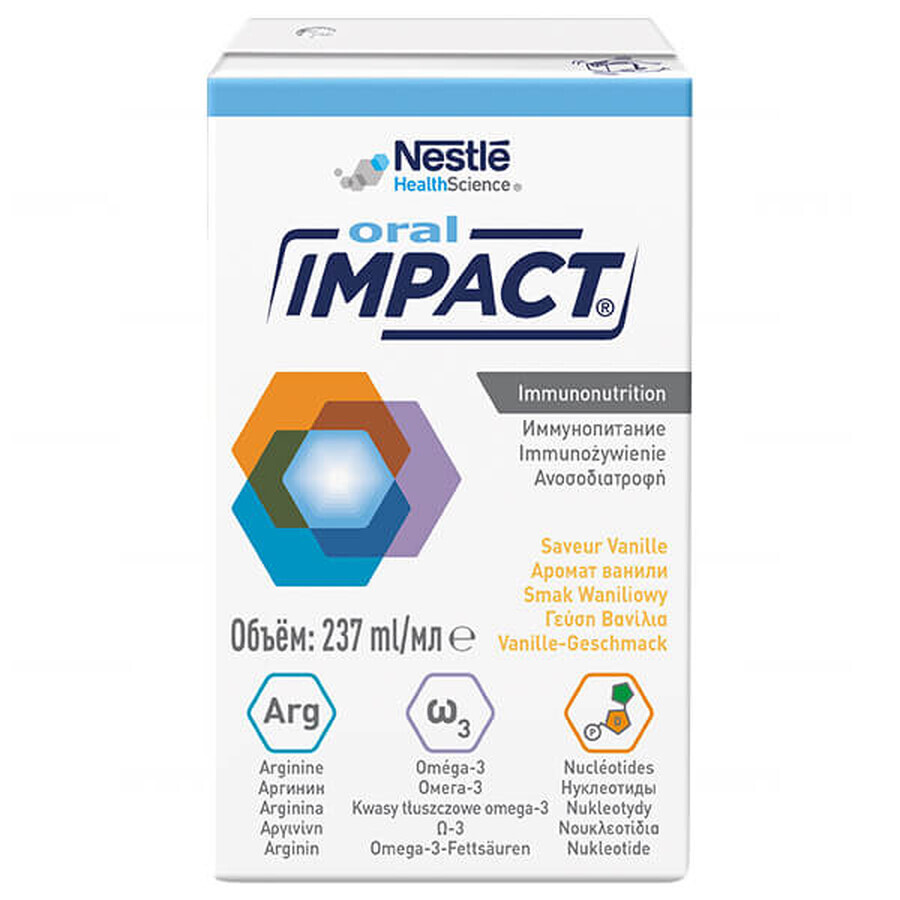 Impact Oral, preparado nutricional, sabor vainilla, 3 x 237 ml