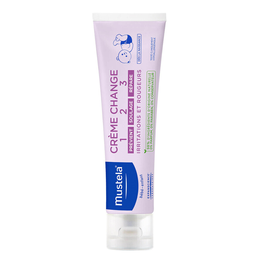 Mustela Bebe Enfant, crema cambiadora 1-2-3, desde el nacimiento, 50 ml