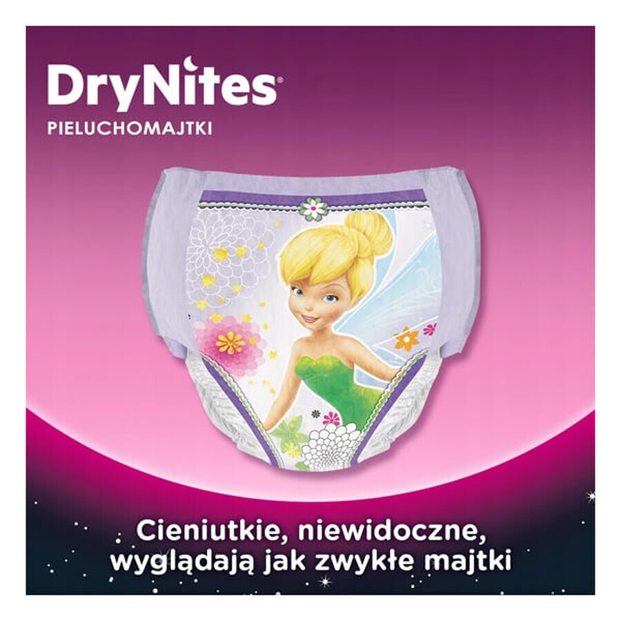 Huggies DryNites Girls, culotte de nuit, pour filles, 4-7 ans, 17-30 kg, 10 pièces