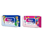 Velvet Junior, papier hygiénique humidifié, avec clip, 42 pièces