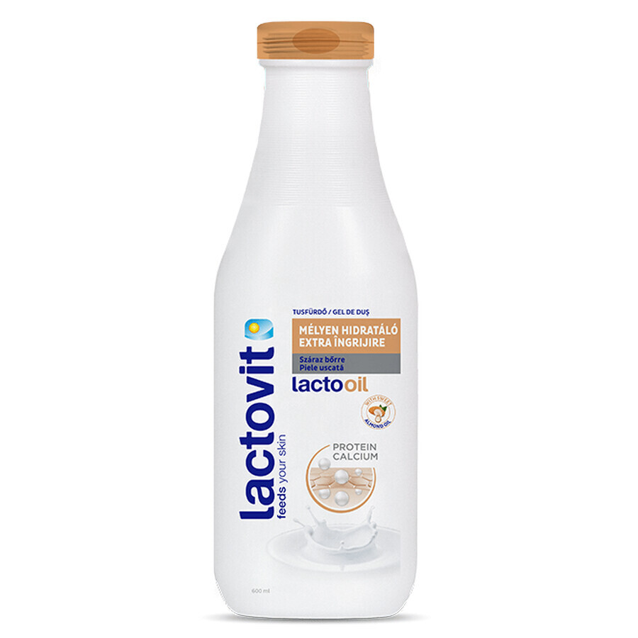 Lactooil gel de ducha cuidado extra para piel seca, 600 ml, Lactovit