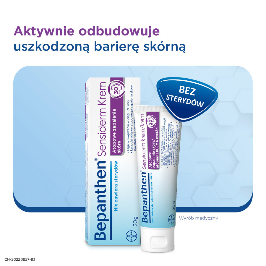 Bepanthen Sensiderm Cream, care in AD and eczema, from 1 month, 20 g