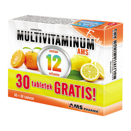 Multivitaminum AMS Forte, 60 tablets + 30 free tablets