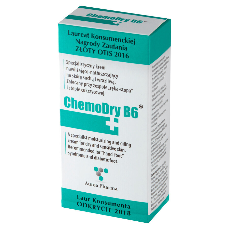 Chemodry B6, crema hidratante y untuosa especializada para pieles secas, sensibles e irritadas, 50 ml