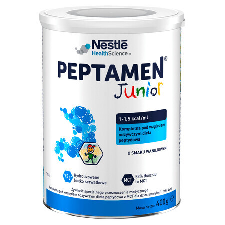 Peptamen Junior, preparado nutricional para mayores de 1 año, sabor vainilla, 400 g