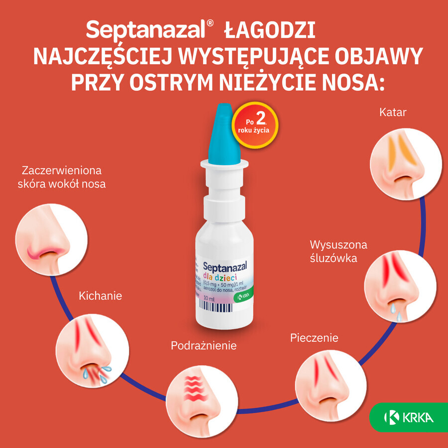 SeptaNazal para niños (0,5 mg + 50 mg)/ ml, spray nasal, de 2 a 6 años, 10 ml