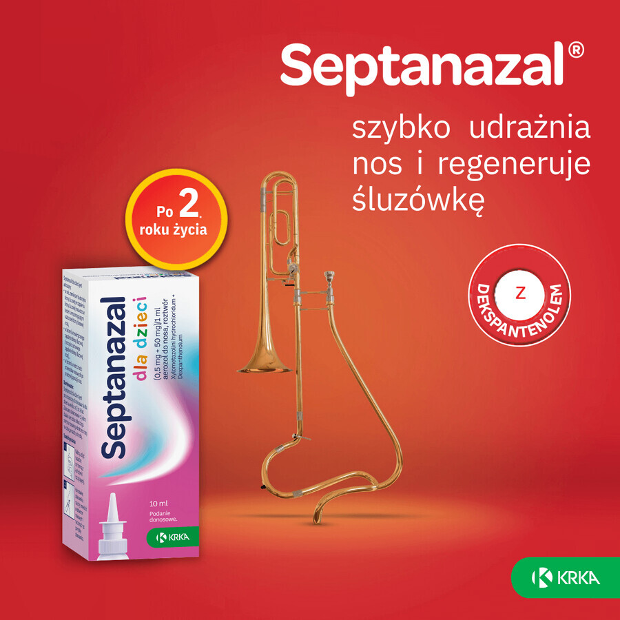 SeptaNazal para niños (0,5 mg + 50 mg)/ ml, spray nasal, de 2 a 6 años, 10 ml