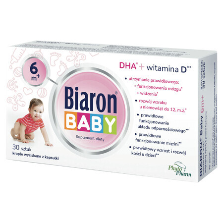 Biaron Baby 6m+, pentru copii de peste 6 luni, 30 de capsule detașabile prin răsucire