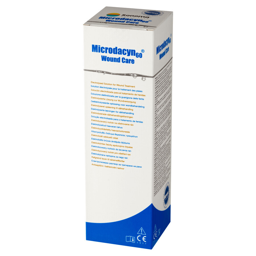 Microdacyn 60 Wound Care, solución electrolizada para el tratamiento de heridas, 500 ml