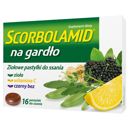 Scorbolamide Throat Herbal Lozenges 16 Count