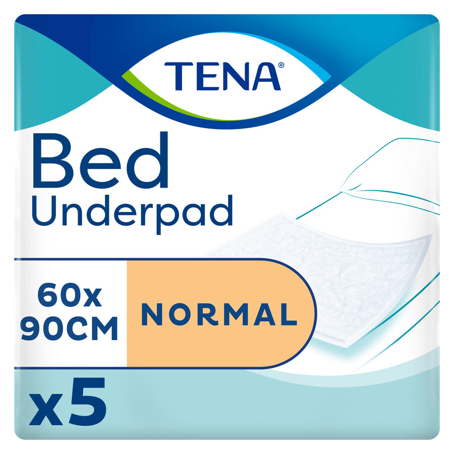 Tena Bed, almohadillas absorbentes, Normal, 60 cm x 90 cm, 5 piezas