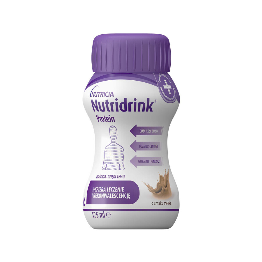 Nutridrink Protein, suplemento nutricional, sabor moca, 4 x 125 ml