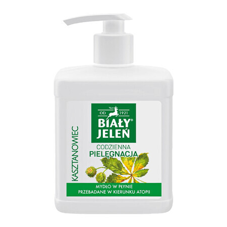 White Jeleń Premium, hypoallergenic liquid soap with horse chestnut, 500 ml