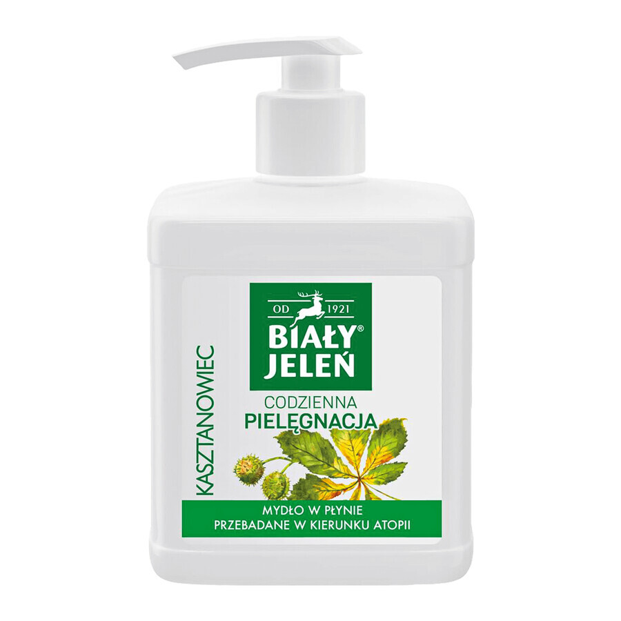 White Jeleń Premium, hypoallergenic liquid soap with horse chestnut, 500 ml