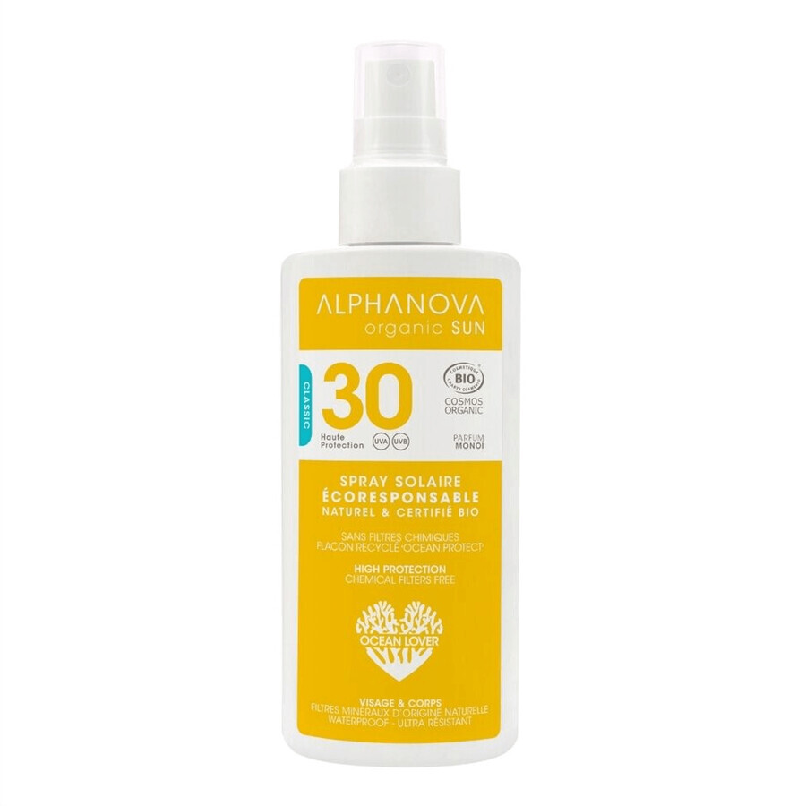 Alphanova Sun Bio, sun protection spray, hypoallergenic, SPF 30, 125 g