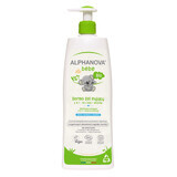 Alphanova Bebe, dermogel para lavar cuerpo y cabello, natural, con dosificador, 500 ml