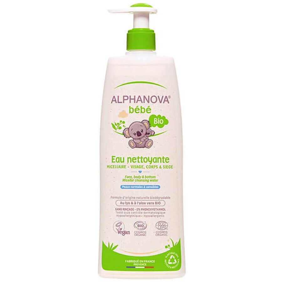 Alphanova Bebe, eau micellaire pour bébés et enfants, 500 ml