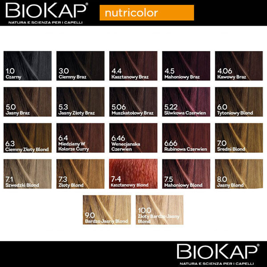 Biokap Nutricolor, tinte para el cabello, 1.0 negro, 140 ml