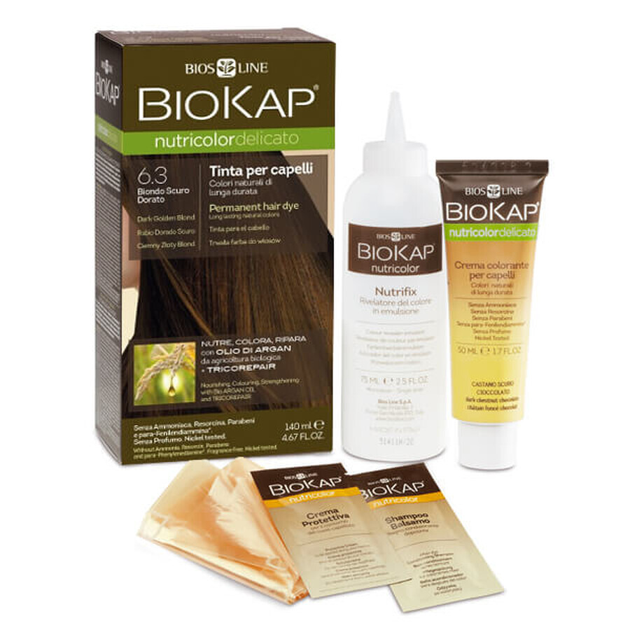 Biokap Nutricolor Delicato, coloration, 6.3 blond foncé, 140 ml