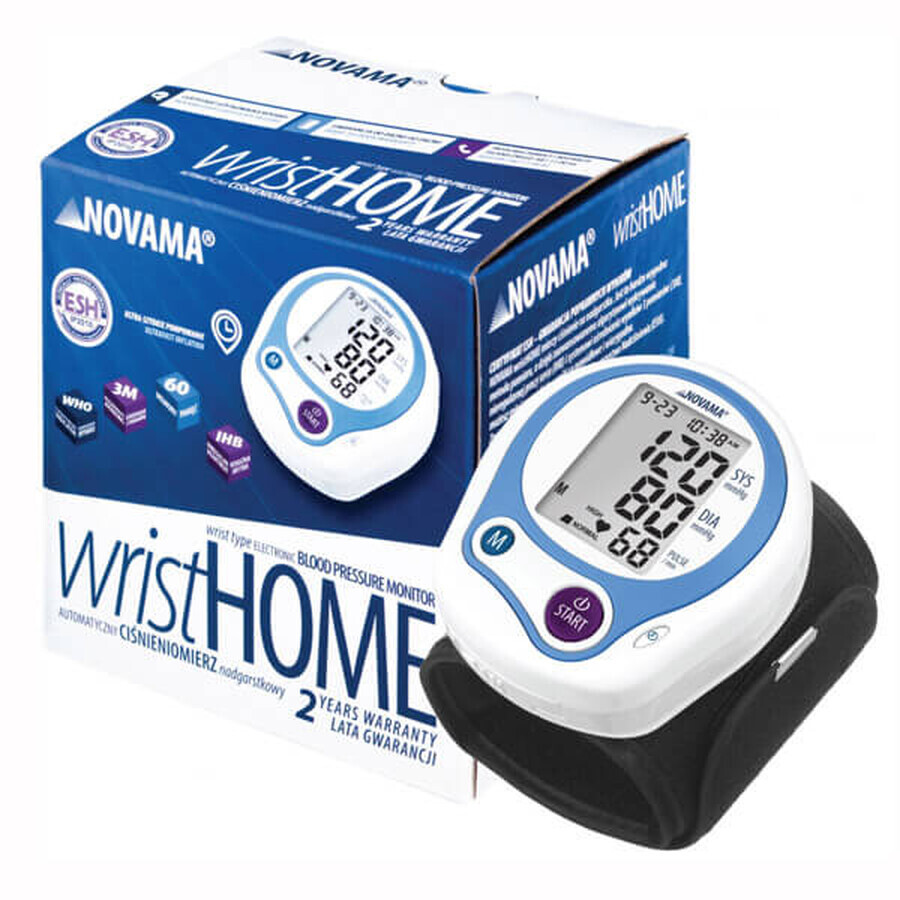 Novama Wrist Home, automatic wrist blood pressure monitor