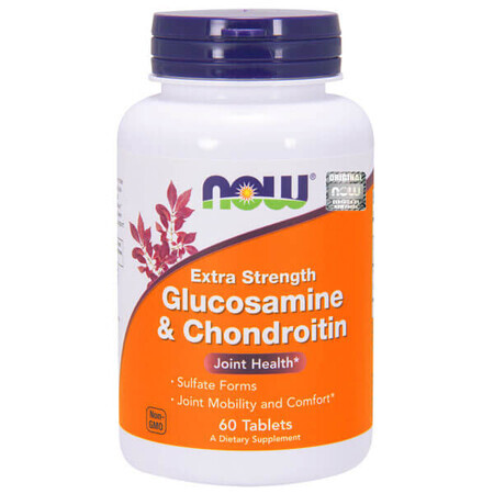 Now Foods Glucosamine &amp; Chondroitin, glucosamina y condroitina, 60 comprimidos