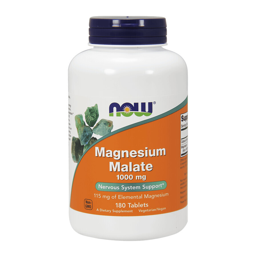 Now Foods Magnesium Malate 1000 mg, malato de magnesio, 180 comprimidos