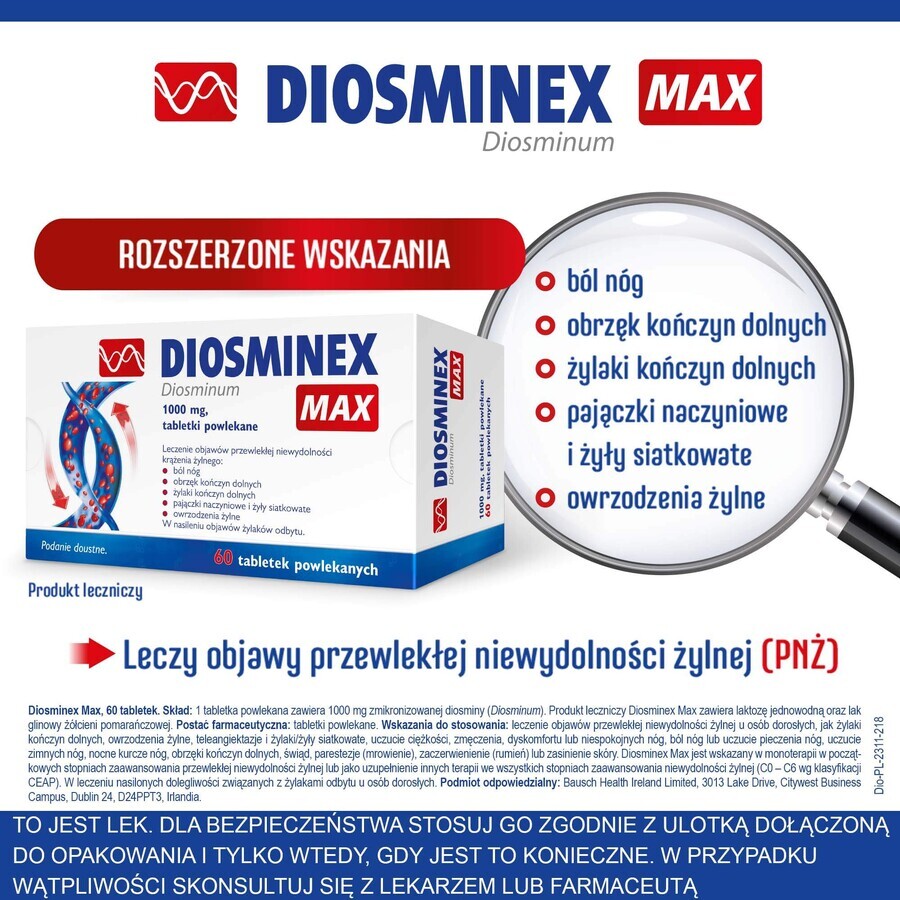 Diosminex Max 1000 mg, 60 tabletten