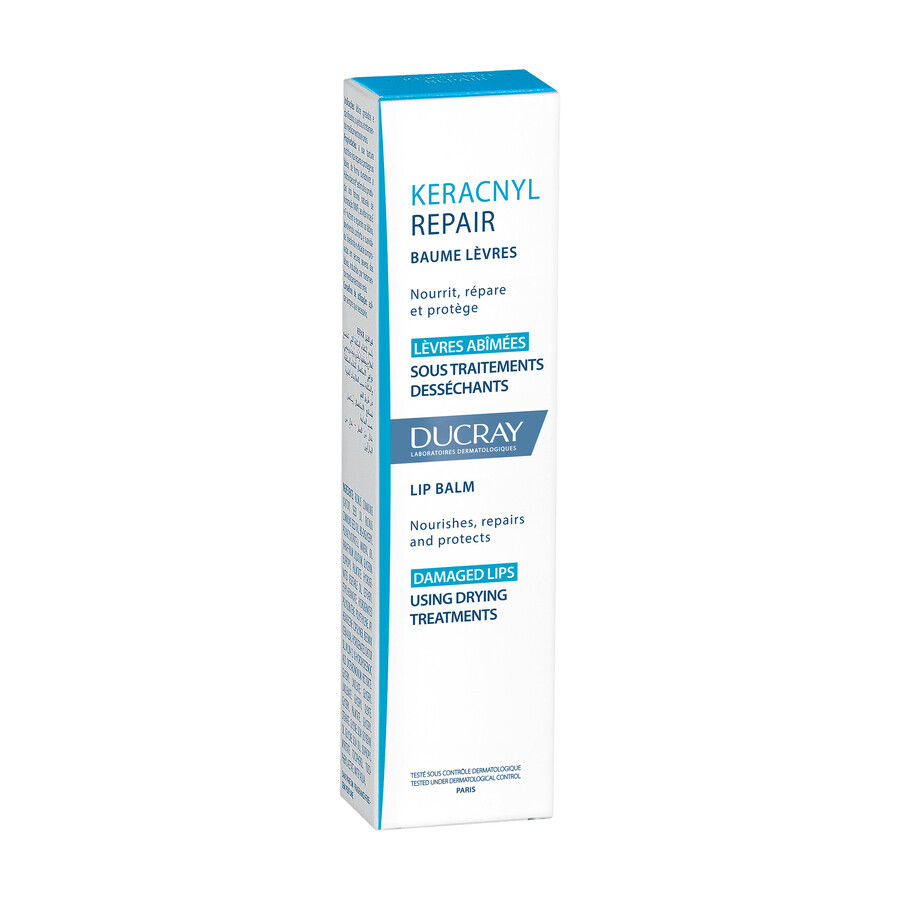 Ducray Keracnyl Repair, bálsamo labial regenerador, piel seca, 15 ml