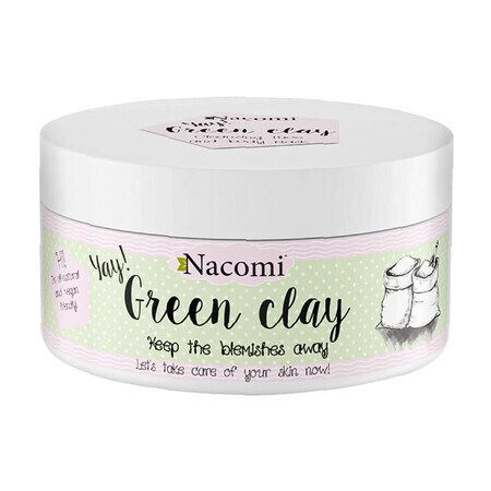 Nacomi, Arcilla verde, mascarilla para piel con acné, 65 g