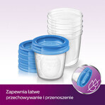 Avent, recipiente pentru lapte matern cu capac, 180 ml, SCF619/ 05, 5 bucăți